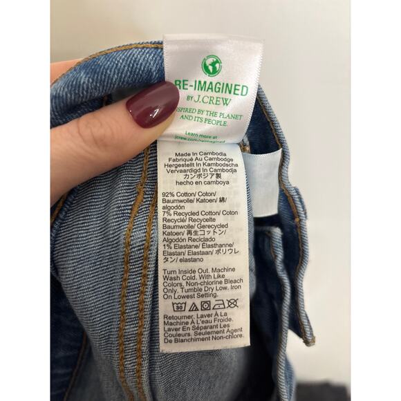 J. Crew Jeans Womens 25 Blue Essential Straight High Rise Cropped Raw Hem - Picture 4 of 5